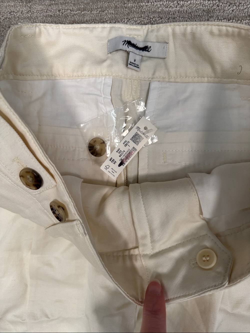 Madewell NWT The Barrel-Leg Pant in Drapey Twill Vintage Ivory Size 2 - Picture 9 of 13